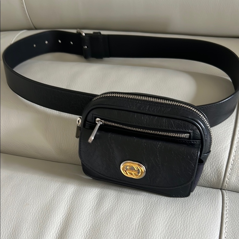 Gucci Black Mini Bag with Gold Accents